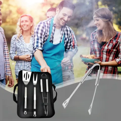 Set BBQ alata za roštilj, pribor od nerđajućeg čelika, set alata za roštiljanje na otvorenom, kampovanje, komplet sa torbom