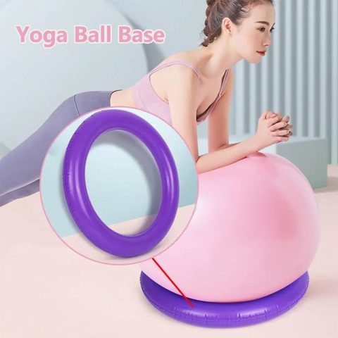 1PC Baza za pilates loptu za teretanu i jogu, neklizajuća, otporna na eksploziju, PVC, okrugla, zadebljana, stabilna, fiksni prsten za vežbanje