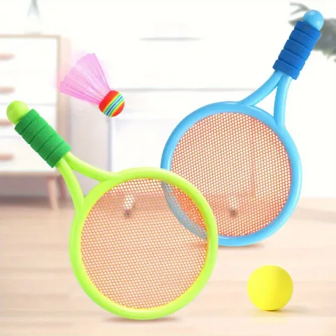 4 komada 2 u 1 elastični set reketa i loptica, set za badminton i stoni tenis sa 2 loptice, idealan poklon za aktivne odrasle osobe ZSY