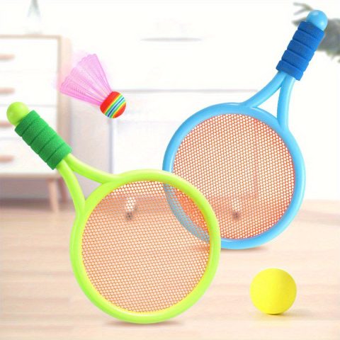 4 komada 2 u 1 elastični set reketa i loptica, set za badminton i stoni tenis sa 2 loptice, idealan poklon za aktivne odrasle osobe ZSY