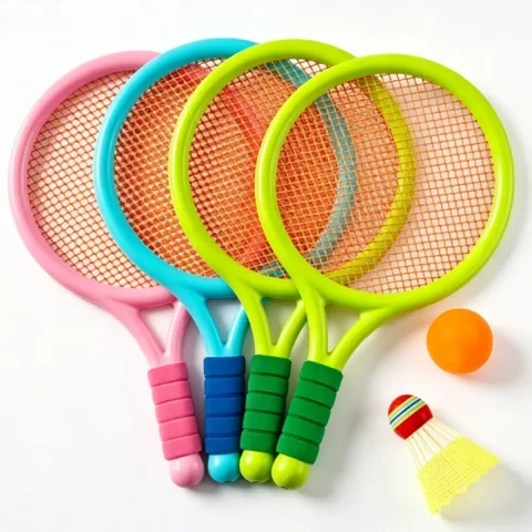 4 komada 2 u 1 elastični set reketa i loptica, set za badminton i stoni tenis sa 2 loptice, idealan poklon za aktivne odrasle osobe ZSY