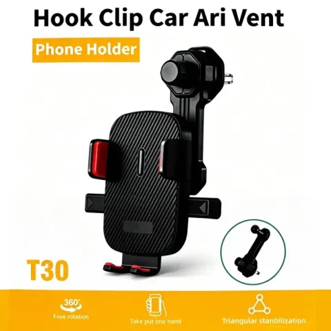 Novi univerzalni auto držač za telefon sa kukom, automatsko zaključavanje bez blokiranja ventilacionog otvora